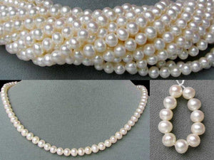 Eleven Pearls of Perfect Round Wedding White 6-5.5mm FW Pearls 4504 - PremiumBead Alternate Image 2