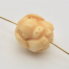 Load image into Gallery viewer, Oink 2 Hand Carved Piggy Boar Waterbuffalo Bone Beads | 18.5x14x12.5mm | Bone - PremiumBead Primary Image 1
