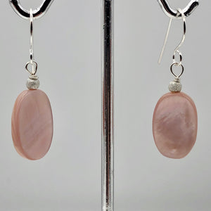 Beautiful Pink Mother of Pearl and Sterling Silver Earrings | 1 1/2" Long | - PremiumBead Primary Image 1