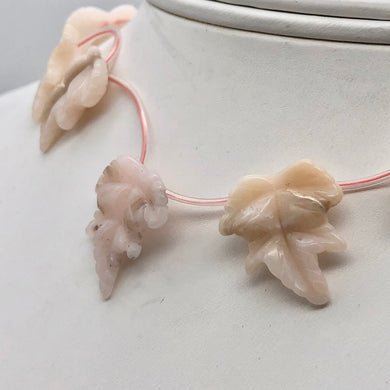7 Light Pink Peruvian Opal Leaf Briolette Beads 10823A - PremiumBead Primary Image 1