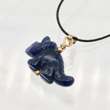 Load image into Gallery viewer, Sodalite Triceratops Dinosaur with 14K Gold-Filled Pendant 509303SDG - PremiumBead Alternate Image 6
