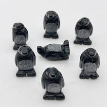 Load image into Gallery viewer, Hand-Carved Obsidian Penguin Bead Figurine! | 21.5x12.5x11mm | Black/White - PremiumBead Alternate Image 3
