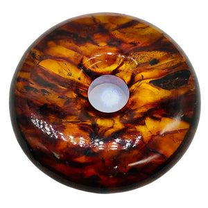 Amber 7mm Center Hole Donut Pendant Bead | 2 1/4x7/8" | Red | 1 each |