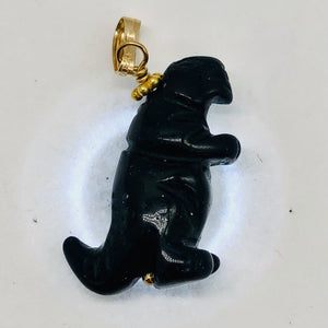 Blue Goldstone T- Rex Pendant Necklace | Semi Precious Stone Jewelry | 14kgf |