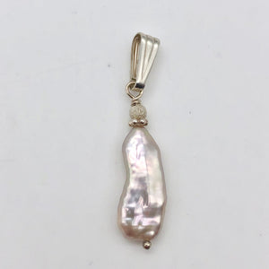 Pink Biwa FW Pearl with Sterling Silver Pendant, 1.5 inches 5082J - PremiumBead Alternate Image 4