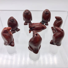 Load image into Gallery viewer, March of The Penguins 2 Carved Brecciated Jasper Beads | 21.5x12.5x11mm | Red - PremiumBead Alternate Image 10
