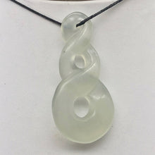 Load image into Gallery viewer, Hand Carved Translucent Serpentine Infinity Pendant with Black Cord 10821L - PremiumBead Alternate Image 3
