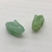 Load image into Gallery viewer, Hoppy 2 Hand Carved Natural Aventurine Bunny Rabbit Beads | 22x12x10m | Green
