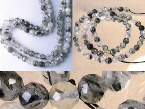Natural Untreated Tourmalated Quartz Round Beads (approx. 25) 10484 - PremiumBead Primary Image 1