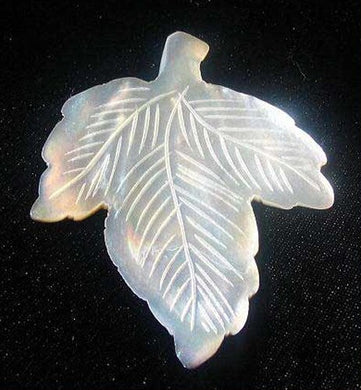 Stunning Carved White Shell Leaf Pendant Bead 8553A - PremiumBead Primary Image 1