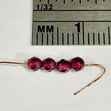 Load image into Gallery viewer, 4 Gorgeous Rhodolite Garnet Excellent 3mm Faceted Beads 06542

