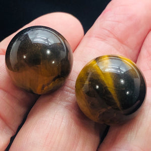 Tigereye Round | 20mm | Bronze/Black | 2 Spheres |