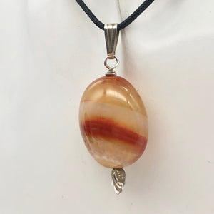 Natural Carnelian Agate Oval & Sterling Silver Pendant | 28x24.5x16mm | 2" Long - PremiumBead Alternate Image 7