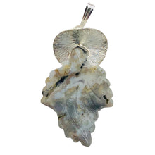 Load image into Gallery viewer, Jasper Sterling Silver Leaf | 2 1/2&quot; Long | Gray/Black | 1 Pendant
