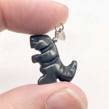 Load image into Gallery viewer, Semi Precious Stone Jewelry T rex Pendant Necklace of Hematite/Silver - PremiumBead Alternate Image 2
