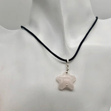 Load image into Gallery viewer, Rose Quartz Starfish Pendant Necklace | Semi Precious Stone | Silver Pendant | - PremiumBead Alternate Image 4
