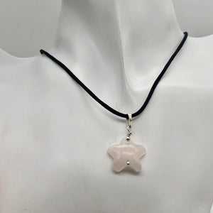 Rose Quartz Starfish Pendant Necklace | Semi Precious Stone | Silver Pendant | - PremiumBead Alternate Image 4