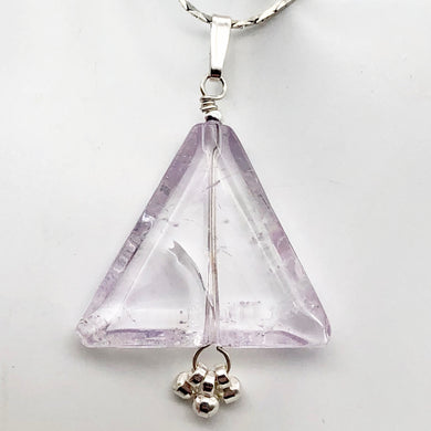 Alluring Amethyst Sterling Silver Semi Precious Gemstone Pendant | 1 3/4