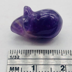 Two Amethyst Carved Mouse Beads | 19x11x11 mm | Purple