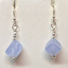 Load image into Gallery viewer, Blue Chalcedony Cubes and Sterling Silver Earrings 309231A - PremiumBead Primary Image 1
