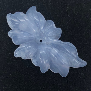 16.9cts Exquisitely Hand Carved Blue Chalcedony Flower Pendant Bead - PremiumBead Alternate Image 2