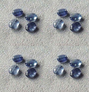 4 Beads of Rare Amazing Blue Kyanite Flat Oval Beads 4874 - PremiumBead Alternate Image 3
