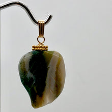Load image into Gallery viewer, Ocean Jasper Carved Autumn Leaf Bead 14K Gold Filled Pendant | 1 3/4&quot; Long |
