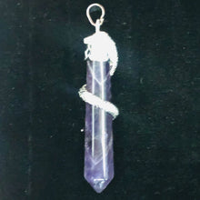 Load image into Gallery viewer, Snake Sterling Silver Fluorite Point | 2 1/4&quot; Long | Purple/Silver | 1 Pendant |
