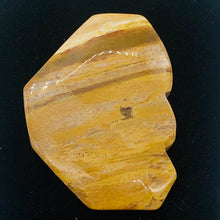 Load image into Gallery viewer, Fossilized Wood Irregular Flat Briolette | 46x36x7mm | Tan/White| 1 Pendant Bead
