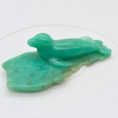 Handmade Carved Chrysoprase Gemstone Seal Figurine, 83x36x20mm, 34.2g 6429 - PremiumBead Primary Image 1