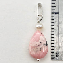 Load image into Gallery viewer, Rhodochrosite and Pearl Sterling Silver Pendant | 1 1/8 Inch Long | - PremiumBead Alternate Image 4
