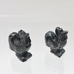 2 Cute Carved Hematite Rooster Beads | 21x16x7.5mm | Graphite - PremiumBead Alternate Image 7