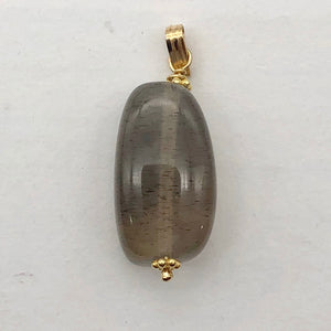 Moonstone Chatoyant 14K Gold Filled Drop Pendant | 1 3/8" Long | Gray |