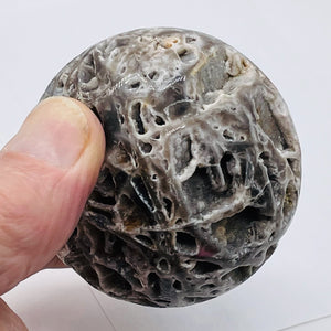 Sphalerite Jasper Meditation Scry Sphere Round | 2 1/2" |Brown/White| 1 Sphere |