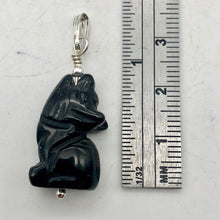 Load image into Gallery viewer, Howling Obsidian Wolf/Coyote Sterling Silverf Pendant | 1 7/16&quot; Long | Black | - PremiumBead Alternate Image 5
