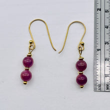 Load image into Gallery viewer, Sapphire 14K Rose Gold Filled Drop Earrings | 1 1/2&quot; Long | Purple | 1 Pair |
