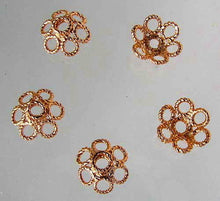 Load image into Gallery viewer, 5 Stunning 22K Rose Gold Over Solid Copper 11.5mm Bead Caps 006958 - PremiumBead Primary Image 1
