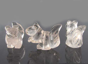 Charming 2 Quartz Carved Squirrel Beads | 22x15x10mm | Clear - PremiumBead Alternate Image 3