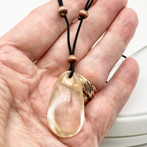 Unusual Natural Rutilated Quartz Adjustable Necklace | 16 to 30 Inches |