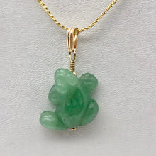 Load image into Gallery viewer, Aventurine Frog Pendant Necklace | Semi Precious Stone Jewelry | 14k Pendant - PremiumBead Alternate Image 5
