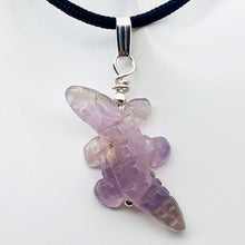 Load image into Gallery viewer, Carved Amethyst Alligator Sterling Silver Pendant | 1 1/4 inch long | Purple | - PremiumBead Primary Image 1
