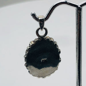 Turquoise Coral Sterling Silver Blossom Pendant | 1 1/4" Long | Blue/Red |