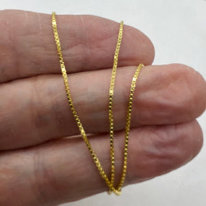 Box Chain Necklace Vermeil over Sterling Silver | 24" Long | Gold | 1 Necklace |
