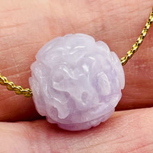 Load image into Gallery viewer, Jade AAA Carved Round Bead | 12mm | Lavender | 1 Bead
