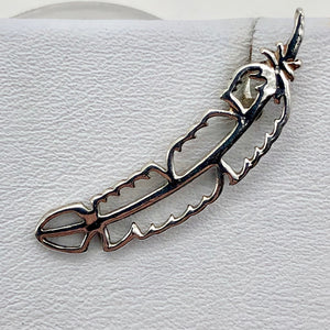 Fancy! One 1 Gram Sterling Silver Feather Lapel Pin | 1 x 1/4 inch |