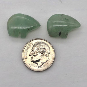 Aventurine Zuni Bear Talisman Fetish | 18x13x6mm | 2 Beads | Green |