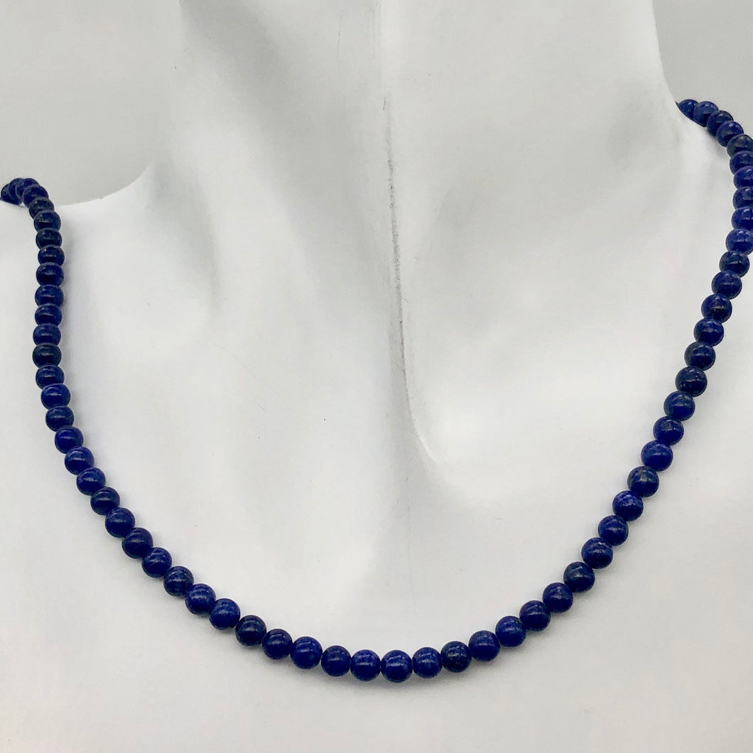 Stunning Natural AAA Lapis 4mm Round Bead Strand - PremiumBead Primary Image 1