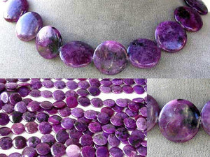 1 Rare Vivid Purple Lepidolite 20mm Coin Bead 6689 - PremiumBead Alternate Image 3