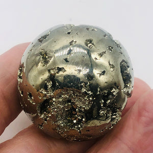 Pyrite Scry Crystal Round | Golden | 1 Sphere | 39mm | 118g |