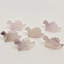 Load image into Gallery viewer, Dinosaur 2 Carved Ice Amethyst Stegosaurus Beads | 21x11x8mm | Lilac - PremiumBead Primary Image 1
